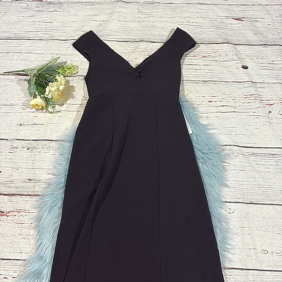 NWT Show Me Your Mumu Zurich Knot Gown in Black Stretch Crepe - Picture 9 of 9